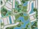 Community aerial view of resort amenity with water features and lush landscaping at 29936 Rusco Ct, Wesley Chapel, FL 33543