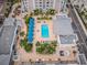 Aerial view of a condo's pool area, showcasing its layout and amenities at 331 Cleveland St # 402, Clearwater, FL 33755