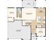 Detailed floor plan featuring an open-concept gathering room, kitchen, dining area, and a three-car garage at 3409 Lumber Falls Dr, Plant City, FL 33565