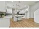 Modern kitchen features an island with bar stool seating, stainless steel appliances, and sleek white cabinetry at 3457 17Th S Ave, St Petersburg, FL 33711