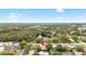 An aerial view of the home, highlighting its backyard pool and proximity to local parks and water features at 416 Graham Dr, Clearwater, FL 33765