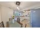 Bright kitchen and dining area, leading to living room, features butcher block island and stainless steel appliances at 5108 26Th Street W Ct, Bradenton, FL 34207