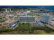 Amazing aerial view of a waterfront condo community, showcasing the lovely landscaping and convenient parking at 7050 Sunset S Dr # 912, South Pasadena, FL 33707