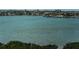 Expansive water view with clear blue water, distant cityscape, and lush green trees in the foreground at 7050 Sunset S Dr # 912, South Pasadena, FL 33707