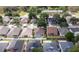 Aerial shot of home with screened pool amidst lush greenery in a tranquil neighborhood at 24405 Summer Wind Ct, Lutz, FL 33559