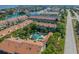 Beautiful aerial view of Tierra Verde condos, pool, and lush landscaping near the Intracoastal Waterway at 269 Madeira Cir, Tierra Verde, FL 33715
