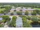 Beautiful aerial view showcases the property near a school, trees, and a pond for a serene environment at 3261 Haviland Ct # 303, Palm Harbor, FL 34684
