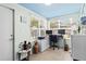 Bright office space with two large windows and a computer workstation with a bright blue ceiling at 7747 90Th N Way, Seminole, FL 33777
