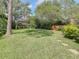 Expansive backyard featuring lush greenery and a charming wooden deck, perfect for outdoor relaxation at 8907 Magnolia Chase Cirs, Tampa, FL 33647