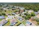 Aerial view of the neighborhood showcasing a community with private backyard pools at 1061 Archway Dr, Spring Hill, FL 34608