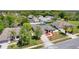 Aerial view of an inviting neighborhood featuring homes with well-kept lawns and inviting backyard pools at 1061 Archway Dr, Spring Hill, FL 34608