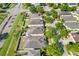 Aerial view of homes with manicured lawns, fenced yards, and lush landscaping in a well-maintained neighborhood at 11207 Flora Springs Dr, Riverview, FL 33579