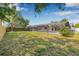 Spacious backyard featuring a screened pool enclosure with a large grassy area, ideal for outdoor entertaining at 12641 98Th St, Largo, FL 33773