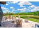 Charming outdoor seating area with view of water and trees at 16419 Chapman Crossing Dr, Lithia, FL 33547