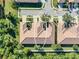 Top-down view of the property displaying roof features and landscape layout at 305 Bluewater Falls Ct, Apollo Beach, FL 33572