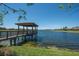 Community gazebo on the lake provides a relaxing outdoor space with beautiful scenery for residents at 305 Bluewater Falls Ct, Apollo Beach, FL 33572