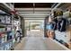 Spacious garage featuring ample storage, shelving, and direct access to the backyard for convenience at 636 16Th Ne Ave, St Petersburg, FL 33704
