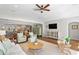 Bright living room with hardwood floors, ceiling fan, and open floor plan to dining room at 636 16Th Ne Ave, St Petersburg, FL 33704