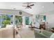 Bright living room with hardwood floors and french doors leading to patio at 636 16Th Ne Ave, St Petersburg, FL 33704