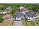 Aerial view of a well-maintained two-story home with a spacious driveway and manicured lawn at 714 S Lois Ave, Tampa, FL 33609