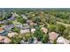 An aerial view shows single-Gathering homes with trees and green lawns in a landscaped neighborhood at 9308 Fairway Lakes Ct, Tampa, FL 33647