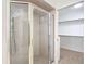 Bathroom features a glass shower enclosure and a walk-in closet at 9308 Fairway Lakes Ct, Tampa, FL 33647
