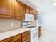Updated kitchen featuring wood cabinetry, modern appliances, and a functional layout for easy cooking at 9308 Fairway Lakes Ct, Tampa, FL 33647