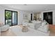 Open-concept living room with modern furnishings and a large sliding glass door at 98 W Davis Blvd, Tampa, FL 33606