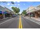 Straight view down Dodecanese Blvd in Tarpon Springs, Florida, with charming shops and street parking at 1019 Goshen Rd, Tarpon Springs, FL 34689