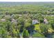 Scenic aerial view showcasing a home with a pool surrounded by a lush, green landscape and a serene pond at 12523 Riverglen Dr, Riverview, FL 33569