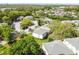Aerial view of condominium buildings displaying landscaped lawns, mature trees, and parking areas at 130 Sabal Ct # C, Oldsmar, FL 34677