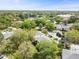 Aerial view of the community's mature trees, surrounding neighborhood, and nearby commercial area at 130 Sabal Ct # C, Oldsmar, FL 34677