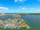 Aerial view of the waterfront neighborhood at 139 Wall St, Redington Shores, FL 33708