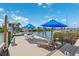 Inviting dockside scene featuring lounge chairs, umbrellas, and a serene view of the water at 139 Wall St, Redington Shores, FL 33708