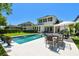 A private backyard with a pool, patio, and dining area at 14705 Canopy Dr, Tampa, FL 33626