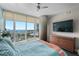 Bright bedroom boasting large windows with ocean views and stylish decor at 175 1St S St # 2005, St Petersburg, FL 33701