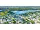 Beautiful aerial shot showcasing the neighborhood's proximity to a serene lake at 1758 Southview Rd, Largo, FL 33770