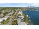 Neighborhood aerial view showing waterfront access and tropical landscape at 2540 S Shore Se Dr, St Petersburg, FL 33705