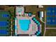 Aerial view of community amenities: pool, playground, basketball and tennis courts for outdoor activities at 3009 Sheehan Dr, Land O Lakes, FL 34638