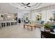 Open-concept living area with a kitchen, dining area, and comfortable seating at 3009 Sheehan Dr, Land O Lakes, FL 34638