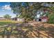 Large grassy backyard featuring sheds and storage buildings, ideal for projects and outdoor activities at 34651 Appaloosa Trl, Zephyrhills, FL 33541