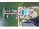 Aerial view of waterfront condos, pool, and docks at 5200 Brittany S Dr # 1502, St Petersburg, FL 33715