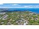 Breathtaking aerial view of a waterfront community surrounded by lush greenery and waterways at 597 Bay St, Palm Harbor, FL 34683