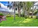 Lush backyard with mature trees and a screened-in pool area great for and pets at 6112 Ibispark Dr, Lithia, FL 33547