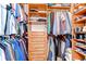Walk-in closet is designed with custom shelving, drawers, and ample storage space for clothing and accessories at 6112 Ibispark Dr, Lithia, FL 33547