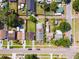 Overhead shot of a well-maintained neighborhood with cozy homes and landscaped yards at 630 48Th N Ave, St Petersburg, FL 33703