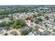 Aerial view showcasing the property nestled among trees and surrounding neighborhood at 6515 Dimarco Rd, Tampa, FL 33634