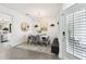 Elegant dining room featuring a modern chandelier, stylish decor, and ample seating space at 10011 Parley Dr, Tampa, FL 33626