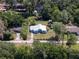 Aerial view showcases the residence nestled among lush trees, offering a glimpse of the serene surroundings at 17111 Mockingbird Ln, Lutz, FL 33548
