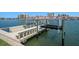 Dock and boat lift with waterfront views at 213 Harrison Ave, Belleair Beach, FL 33786